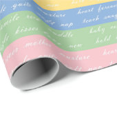 ベビーストライプパステルワーズギフトラップ ラッピングペーパー (ロールコーナー)