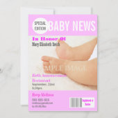 ベビーストークパーティーマガジンスタイルパーソナライズ 招待状 (正面)