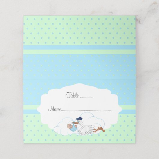 ベビーストーク男の赤ちゃんベビーシャワー プレイスカード (外部開封)