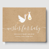 ベビーストーク素朴スター赤ちゃんシャワーの願い ゲストブック (正面)