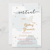 ベビーストーク配信、クラウド仮想ベビーシャワー 招待状 (正面)