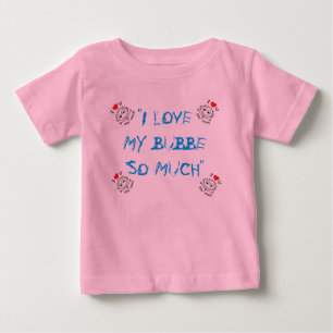 ベビースナップボトム私は大好きバブターコイズかわいい ベビーTシャツ