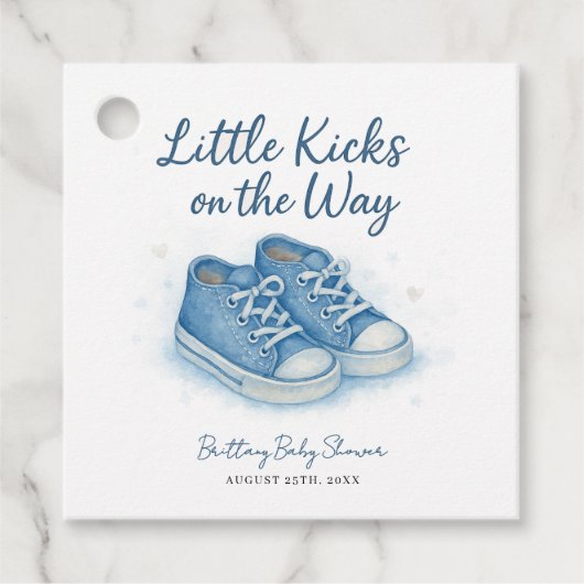 ベビースニーカー男の子の赤ちゃんシャワー フェイバータグ (正面)