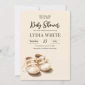 ベビースニーカー赤ちゃんシャワー招待状ジェンダーニュートル 招待状 (正面)