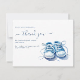 ベビースニーカー赤ちゃんシャワー招待状、男の赤ちゃん サンキューカード