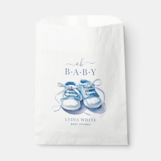 ベビースニーカー赤ちゃんシャワー、男の子シャワー フェイバーバッグ (正面)