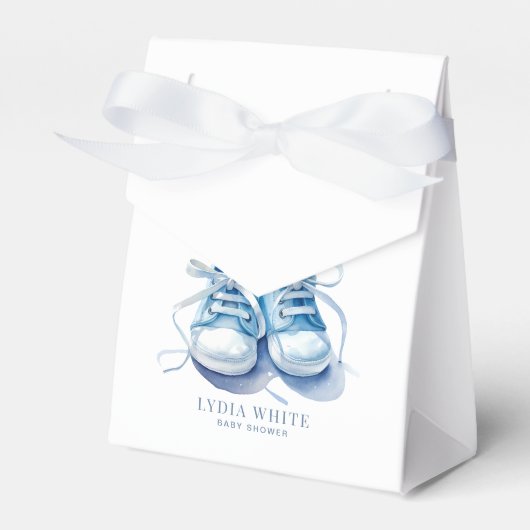 ベビースニーカー赤ちゃんシャワー、男の子シャワー フェイバーボックス (正面サイド)