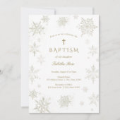 ベビースノーフレークバプテスマ招待状 招待状 (正面)