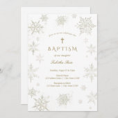 ベビースノーフレークバプテスマ招待状 招待状 (正面/裏面)