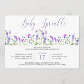 ベビースプラッシュ プリティ パープル ワイルドフラワー 招待状 (正面)