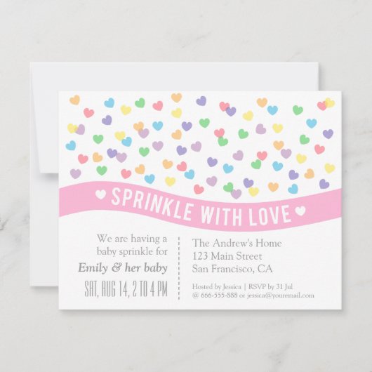 ベビースプリンクルの招待状 スプリンクル ウィズ ラブ 招待状 (正面)