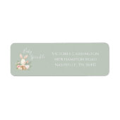 ベビースプリンクルバニーセージ緑ベビーシャワー ラベル (正面)