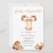 ベビースプリンクルパンプキンベビー服ベビーシャワー 招待状 (正面)