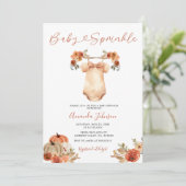 ベビースプリンクルパンプキンベビー服ベビーシャワー 招待状 (スタンド正面)