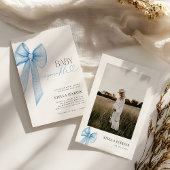 ベビースプリンクルブルーボウベビーシャワー招待状 招待状