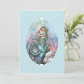 ベビースプリンクル招待状マーメイドとベビー 招待状 (スタンド正面)