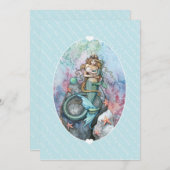 ベビースプリンクル招待状マーメイドとベビー 招待状 (正面/裏面)