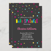 ベビースプリンクル紙吹雪カラフルドットレインボーカワイイ 招待状 (正面/裏面)