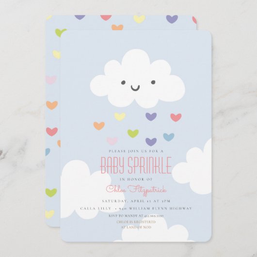ベビースプリンクル クラウズ 招待状 (正面/裏面)