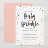 ベビースプリンクル ピンクのコンフェッティ ガール ベビースプリンクル 招待状 (正面/裏面)