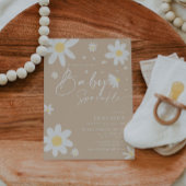 ベビースプリンクル、ベビーシャワー招待状デイジーベージュ 招待状