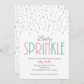 ベビースプリンクル、ベビーシャワー、双子、男女兼用 招待状 (正面/裏面)