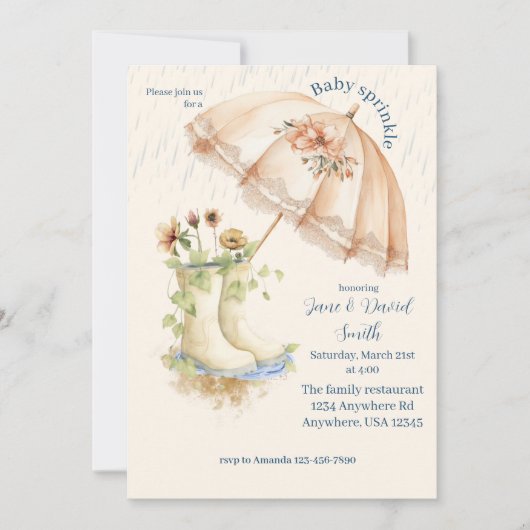 ベビースプリンクル 招待状 (正面)