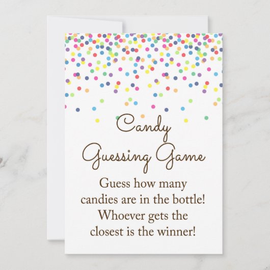 ベビースプリンク付きベビーシャワーゲームサイン5x7インチ 招待状 (正面)