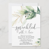 ベビースプリン男女兼用ク緑金ゴールド緑 招待状 (正面)