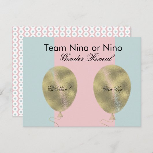 ベビースペインのの性別がDIYスクラッチカードを公開 案内ポストカード (正面/裏面)