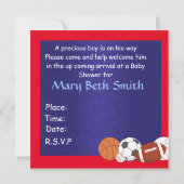 ベビースポーツ用シャワー招待状 招待状 (裏面)