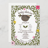 ベビースロスガールベビーシャワーグリーナリー 招待状 (正面/裏面)