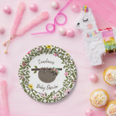 ベビースロスグリーンリーフローラベビーシャワー ペーパープレート (パーティー)