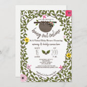 ベビースロスフローラバーチャルオンラインガールベビーシャワー 招待状 (正面/裏面)