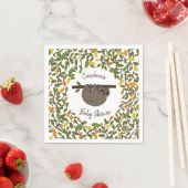 ベビースロース秋の緑のベビーシャワー スタンダードカクテルナプキン (インサイチュ)