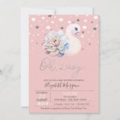 ベビースワンフラワークラウンスターベビーシャワー 招待状 (正面)