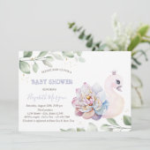 ベビースワンフラワー葉ズベビーシャワー 招待状 (スタンド正面)