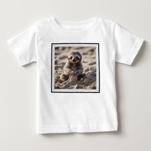 ベビースース建物サンドキャッスル ベビーTシャツ (正面)