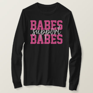 ベビーズサポートベビーズホットピンク乳がんチーム Tシャツ