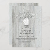 ベビーズブレアスメイソンジャーバーン素朴ブライダルシャワー 招待状 (正面/裏面)