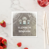 ベビーズブレスとメイソン・ジャー結婚ン・バーン スタンダードカクテルナプキン (インサイチュ)