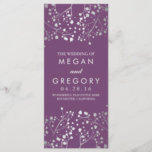 ベビーズブレスアメジスト&シルバー結婚式 プログラム (正面)