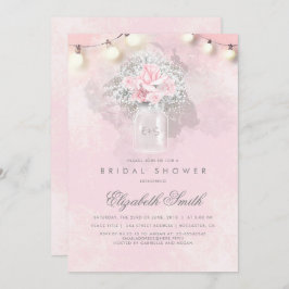 ベビーズブレスアンドピンクローズ素朴ブライダルシャワー 招待状