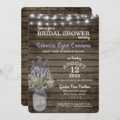 ベビーズブレスアンドラベンダー素朴ブライダルシャワー 招待状 (正面/裏面)