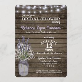 ベビーズブレスアンドラベンダー素朴ブライダルシャワー 招待状