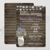 ベビーズブレスアンドラベンダー素朴ブライダルシャワー 招待状 (正面/裏面)