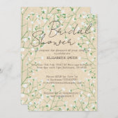 ベビーズブレスウォーターカラーフローラボホブライダルシャワー 招待状 (正面/裏面)