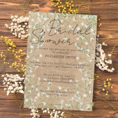 ベビーズブレスウォーターカラーフローラボホブライダルシャワー 招待状