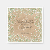 ベビーズブレスウォーターカラー素朴ボホシック結婚ズ スタンダードカクテルナプキン (正面)