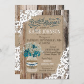 ベビーズブレスウッドレース素朴ブライダルシャワー 招待状 (正面/裏面)